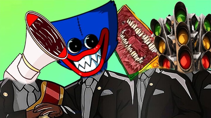 Traffic Light Head Boss Vs Megahorn Vs Mega Phone Vs Huggy Wuggy - Coffin Dance Song ( Cover )
