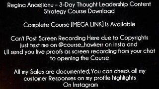Regina Anaejionu Course 3-Day Thought Leadership Content Strategy Course Download