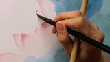 Quy trình vẽ hoa sen từ đầu, tranh hoa sen không xương