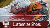 Chainsaw man custom shoes , instagram : shoehub_010601 facebook: Shoe Hub or/ Shoe_Hub