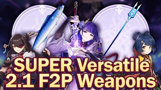 NEW F2P Weapons are Good For...? Luxurious Sea-Lord, The Catch & More | Genshin Impact 2.1 Update