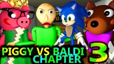 PIGGY vs BALDI SONIC ROBLOX ANIMATION CHALLENGE! Chapter 3 (reupload) Granny Minecraft Game