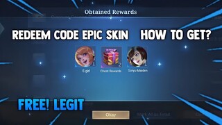 NEW TRICKS! HOW TO GET CLAIM REDEEM CODE EPIC SKIN AND RANDOM REWARDS! LEGIT! | MOBILE LEGENDS 2022