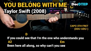 You Belong With Me - Taylor Swift (2008) Easy Guitar Chords Tutorial with Lyrics Part 1 SHORTS REELS