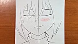Easy anime drawings | how to draw a girl expressions [ sad vs happy ]