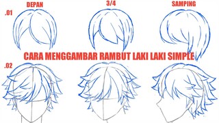 Cara Menggambar Rambut Laki Laki  Dengan Mudah | how to draw men's hair easily