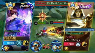 DYRROTH VS 650 STACK BUFF ALDOUS IN LATE GAME WHO WIN? (BEST 1 SHOT BUILD MLBB)