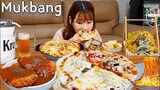 🍕피자4종,치즈오븐스파게티,돈까스,모듬튀김,생맥주🍻 식자재마트 털어 꽉꽉 채운 먹방😎 고추튀김 KOREANFOOD MUKBANG ASMR EATINGSHOW REALSOUND 요리