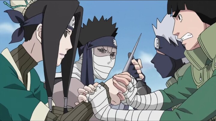 Kakashi's Team vs Reanimated zabuza, Haku, Gari, Pakura And 7 Ninja Swordmen Naruto English Dub