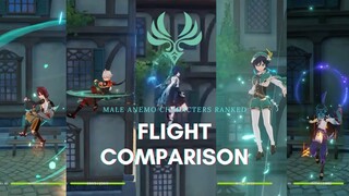 All *Anemo* Boys Flight Comparison (Ranked) | Scaramouche, Venti, Heizou, Kazuha, Xiao