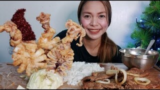 MUKBANG/PORK STEAK AT BUTTERFLY SQUID