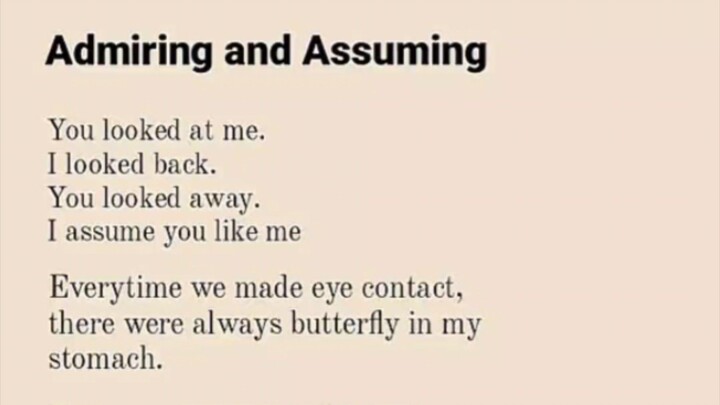 admiring and assuming...