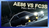 Initial D Legend 3: AE86 vs FC3S Full Battle (Eurobeat)
