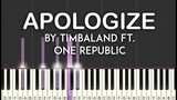 Apologize by Timbaland ft. One Republic synthesia piano tutorial | with lyrics | free sheet music