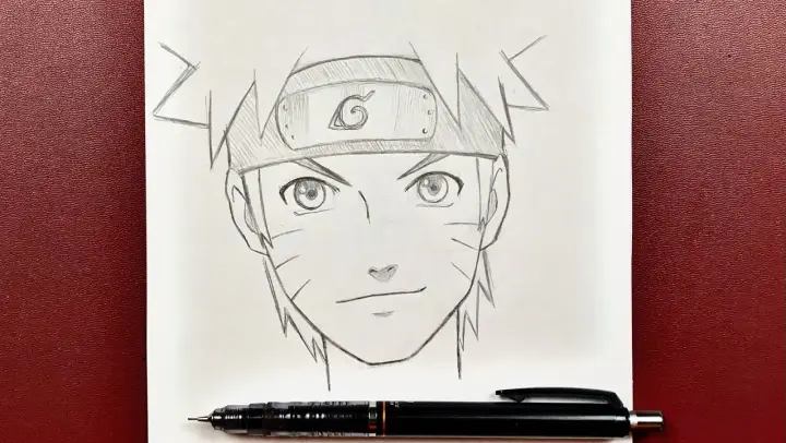 Anime drawing | how to draw Naruto Uzumaki step-by-step using just a pencil