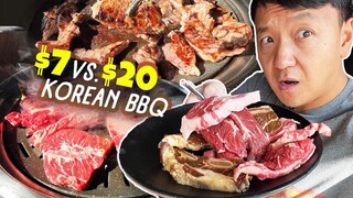 24 HOUR $7 Korean BBQ vs. $20 Korean BBQ in SEOUL South Korea