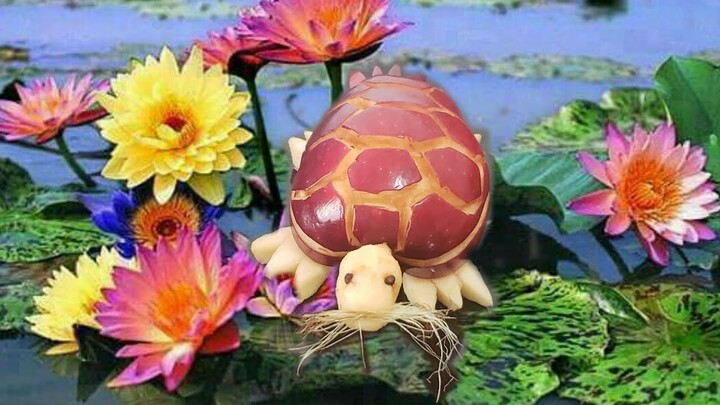 How to make a turtle 🐢 from Apple 🍎 / Fruit and vegetable carving