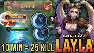 25 Kills + SAVAGE!! Layla Best Build 2022 - Build Top 1 Global Layla ~ MLBB
