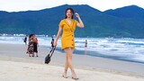 Vietnam Beach Scenes Vlog 120 - Beautiful Girls at Da Nang Promenade & Beach