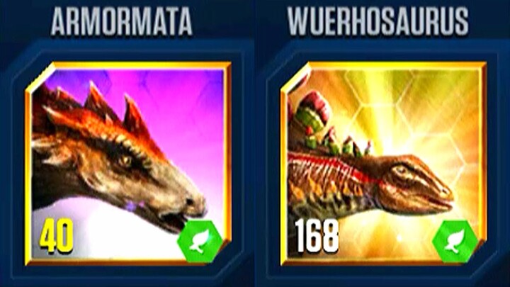 SUPER ARMORMATA VS VIP WUERHOSAURUS | JURASSIC WORLD THE GAME