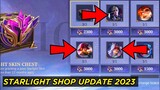 UPCOMING SKINS IN STARLIGHT SHOP || STARLIGHT SHOP UPDATE MAY 2023 MOBILE LEGENDS