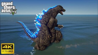 Godzilla 1989 Heisei era (三代目ゴジラ ) | GTA 5 Ultimate Godzilla Mod (4K)