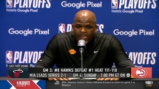 Hawks coach Nate McMillan on Trae Young and the Game 3 win: "He doesn’t shy away from the moment."