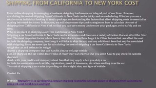 Shipping From California To New York Cost