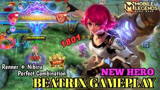 New Hero Beatrix Gameplay , Best Skill Combination - Mobile Legends Bang Bang