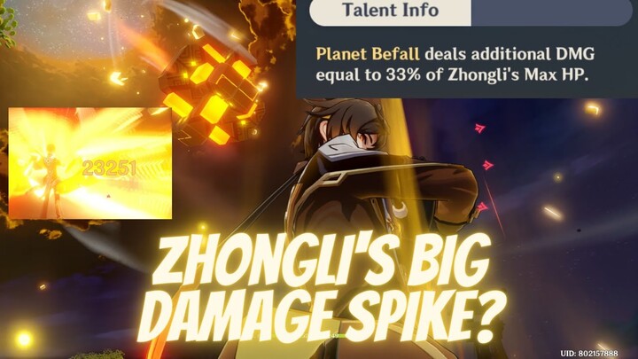 Genshin Impact: Zhongli's Passive Talent Damage Spike Test