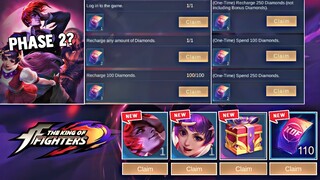 NEW KOF 2024! PHASE 2 TASK CLAIM YOUR FREE KOF SKIN AND EPIC SKIN + TICKET DRAWS! | MOBILE LEGENDS