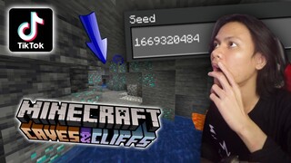 COBA SEED DIAMOND TAK TERBATAS YANG VIRAL DI TIKTOK ! kita coba di MCPE 1.17 (Caves & Cliffs PART 2)