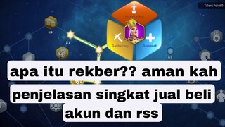 apa itu rekber?? penjelasan singkat jual beli rss dan akun di game rise of kingdom #riseofkingdoms