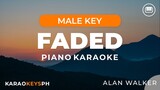 Faded - Alan Walker (Male Key - Piano Karaoke)