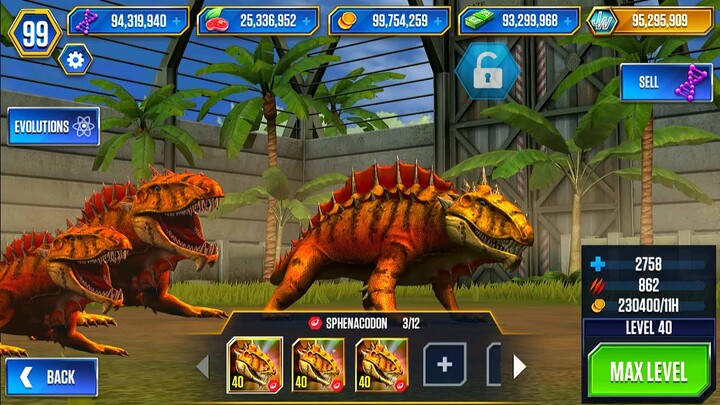 NEW SPHENACODON UNLOCKED X3 LEVEL 40 | JURASSIC WORLD THE GAME