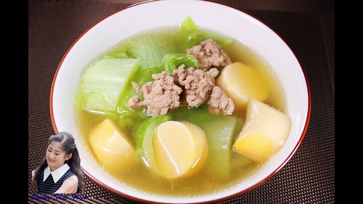 ต้มจืดผักกาดขาวเต้าหู้หมูสับ : Chinese Cabbage Soup with Egg Tofu l Sunny Thai Food