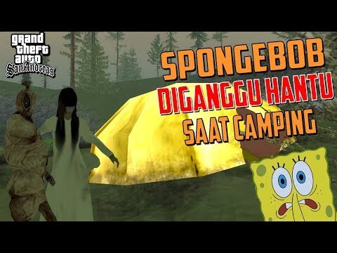 Spongebob pergi Camping di ganggu Hantu Pocong dan Kuntilanak! GTA lucu Spongebob