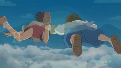 spirited away haku and chihiro flying