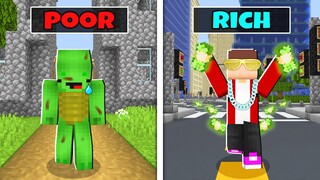 Rich City vs Poor City - Maizen JJ vs Mikey - Sad Story in Minecraft