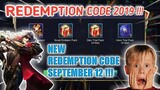 Redemption Code in Mobile Legends September 12, 2019 | Part 7 + 570 Dias & Skin Give Away
