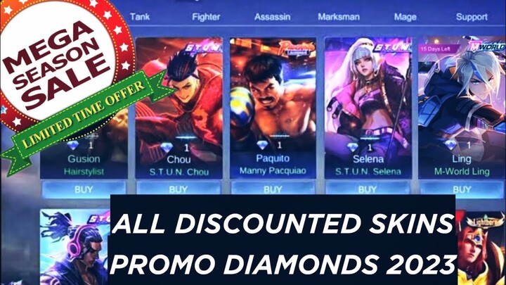ALL DISCOUNTED SKINS PROMO DIAMONDS AND RELEASE DATE || MOBILE LEGENDS || MLBB