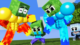 Monster School THE FIRE BABY ZOMBIE - เรื่องเศร้า - Minecraft Animation