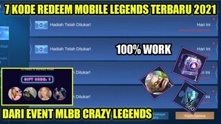 7 KODE REDEEM TERBARU MOBILE LEGENDS 2021 DARI EVENT CRAZY LEGENDS!!! Valir Limited Skin - MLBB