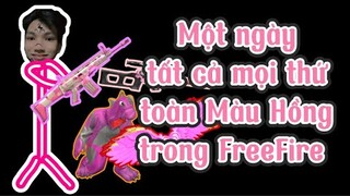 Một ngày dùng tất cả mọi thứ đều Màu Hồng để cân 2 trong FreeFire | Chú Xám #shorts