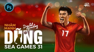 Vẽ Nhâm Mạnh Dũng người hùng Sea Games 31 - Digital painting photoshop | BonART