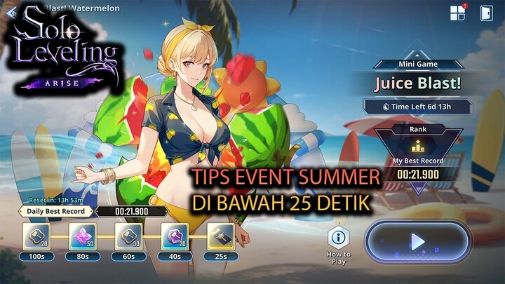 TIPS EVENT SUMMER DI BAWAH 25 DETIK  | SOLO LEVELING: ARISE