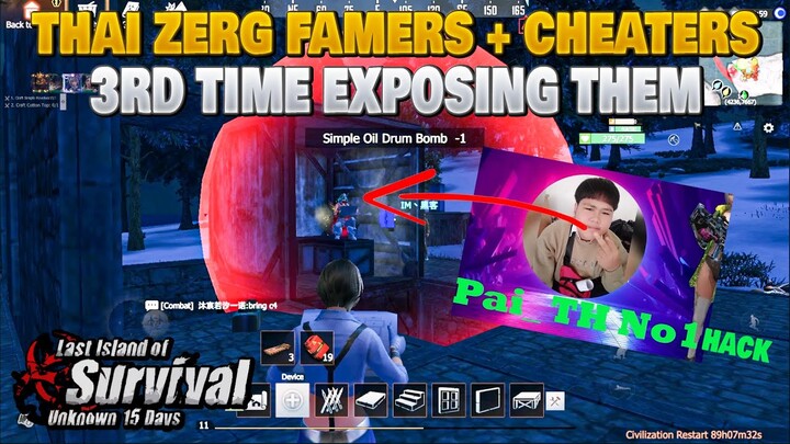 Thai Zerg With Cheater Badge Drop Expose MarveL&Pai Last Island of Survival Last Day Rules Survival