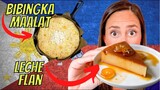 First Time Trying Filipino Desserts | Leche Flan & Bibingka!!
