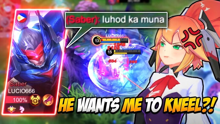 SABER WANTS ME TO KNEEL😱 ?! KNOW YOUR PLACE !!😤 -MLBB
