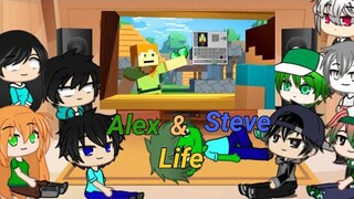 Monster School react to Alex & Steve Life